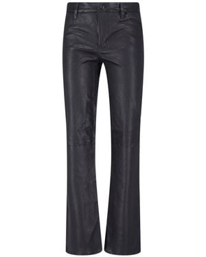 FRAME Leather Flared Pants - Blue