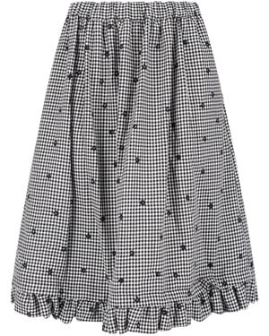Comme des Garçons Gingham Floral Mini Skirt - Grey