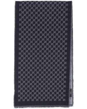 Gucci Wool Scarf "Gg" - Blue