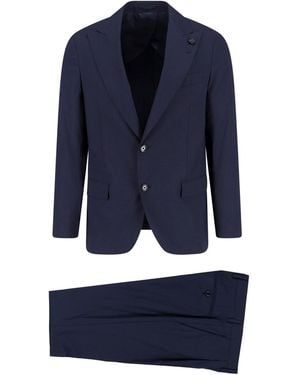 Lardini Single-Breasted Virgin Wool Suit - Blue