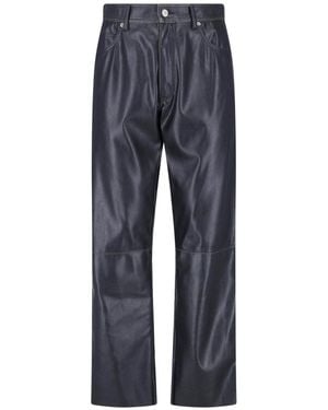 MM6 by Maison Margiela Faux Leather Trousers - Blue
