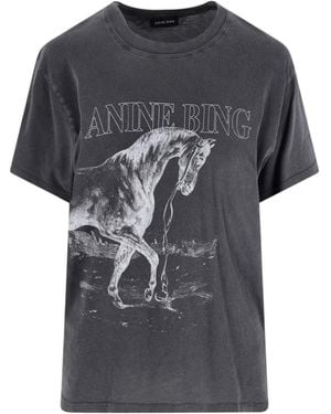 Anine Bing T-Shirts And Polos Cotton - Black