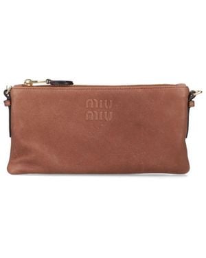 Miu Miu Logo Mini Pouch - White