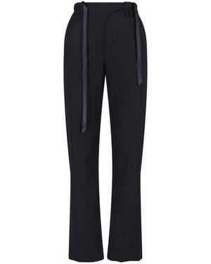 DIESEL Tailored Wool Blend Trousers With Belt - Blue