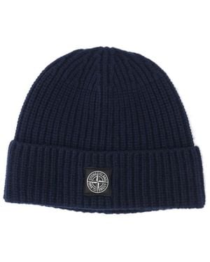 Stone Island Virgin Wool Beanie - Blue