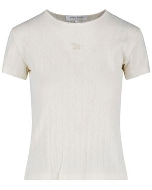 Maison Kitsuné T-Shirt Textured - White