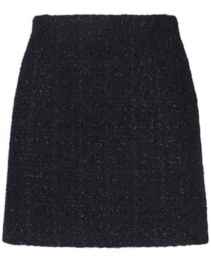Tagliatore Classic Tailored Skirt With Subtle Sheen - Black