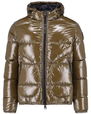 Herno Lightweight Down Puffer Jacket With Coated Outer And Soft Lining - Green