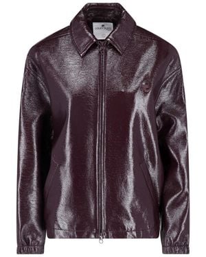 Courreges Shiny Zip-Up Jacket - Purple