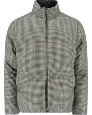 Thom Browne Houndstooth Reversible Down Jacket - Gray