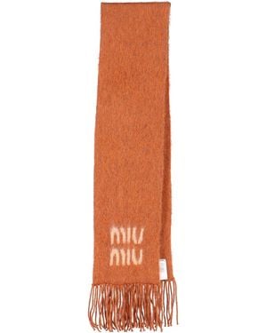 Miu Miu Sciarpa In Misto Mohair - Bianco