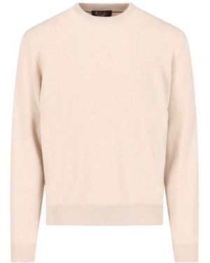 Loro Piana Cashmere Crew Neck Jumper - Natural