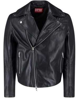 DIESEL Giacca Biker In Pelle - Nero
