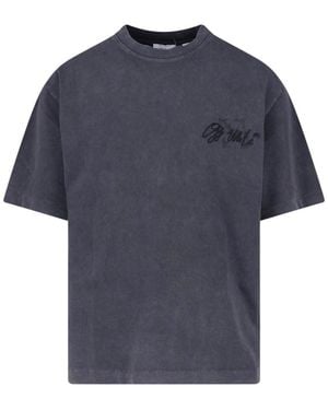 Off-White c/o Virgil Abloh Vintage-Style Cotton Mini Tee - Blue