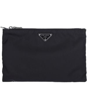Prada Logo Pouch - Black