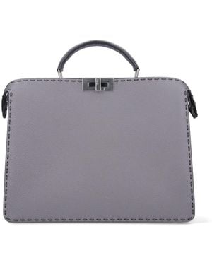 Fendi Medium Handbag "Peekaboo Iseeu" - Grey