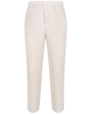 HOMME PLISSÉ Pleated Trousers - White
