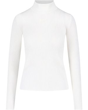 Courreges Logo Turtleneck Jumper - White
