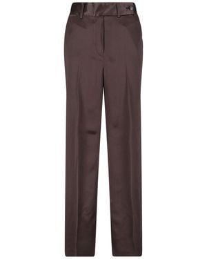 Kiton Tailored Silk Trousers - Brown