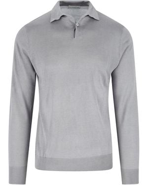 Ballantyne Silk And Cashmere Polo - Grey