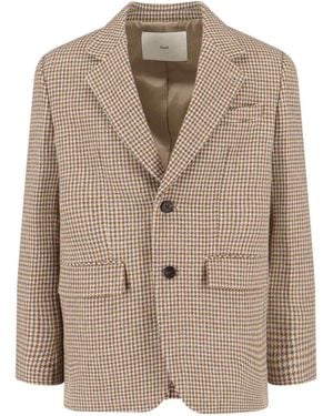 DUNST Single-Breasted Wool Blend Blazer - Natural