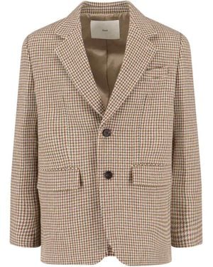 DUNST Single-Breasted Wool Blend Blazer - Natural