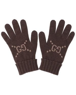 Gucci 'Gg' Cashmere Gloves - Purple