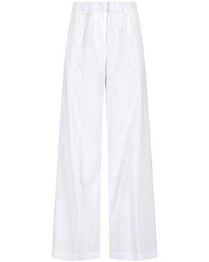 Aspesi Wide Cotton Blend Pants - White