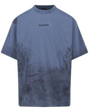 Balenciaga 'Back' T-Shirt - Blue
