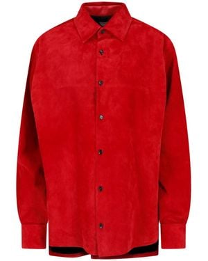 Bottega Veneta Suede Shirt - Red