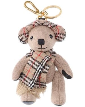 Burberry "Thomas" Teddy Bear Keyring Charm - White