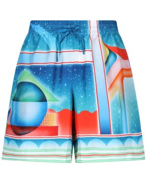 CASABLANCA Galaxy Court Shorts - Blue