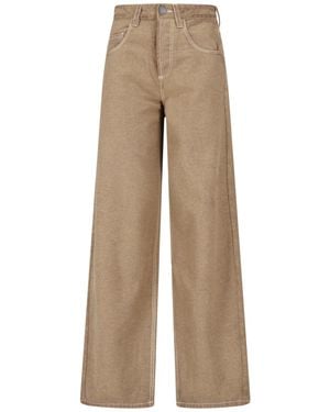 Uma Wang Wide-Leg High-Rise Pants - Natural