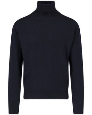 John Smedley Merino Wool Turtleneck - Blue