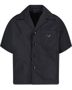 Prada Re-Nylon Logo Shirt - Blue