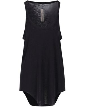 Rick Owens Tank Top In Lana E Seta - Nero