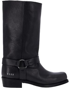 Golden Goose Leather Knee-High Riding Boots - Black