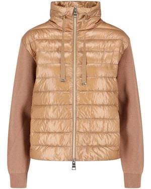 Herno Knitted And Nylon Down Jacket - Natural