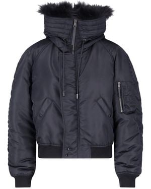 Gucci Bomber Jacket With Fur - Blue