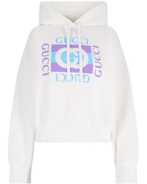 Gucci Logo Hoodie - White