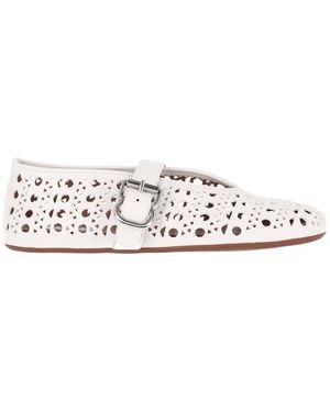 Alaïa Perforated Ballerinas - White