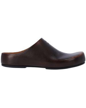 Miu Miu Leather Mules - Brown