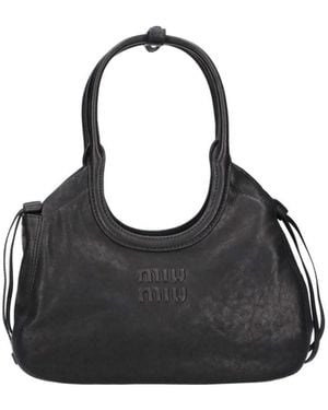 Miu Miu Small Tote Bag "Ivy" - Black