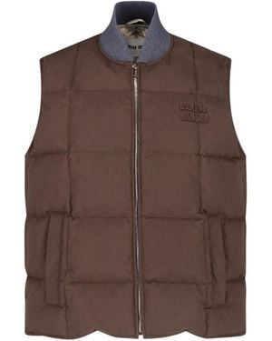 Miu Miu Padded Vest - Brown