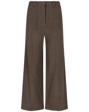 Low Classic Wool And Alpaca Blend Pants - Brown