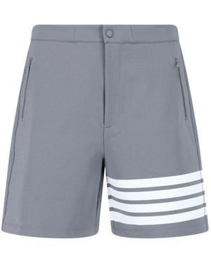 Thom Browne 4-Bar Viscose Blend Straight Shorts - Grey