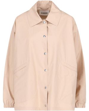 Jil Sander Logo Single-breasted Jacket - Natural