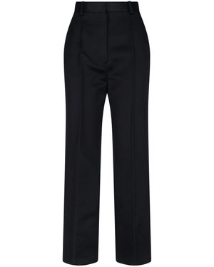 Loro Piana Pantaloni Dritti In Seta - Nero