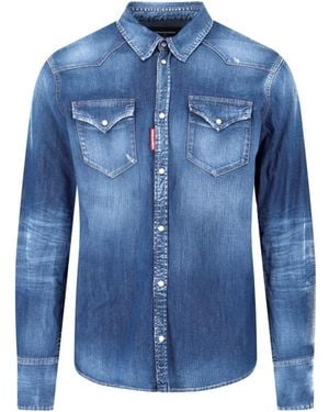 DSquared² Camicia Western - Blu