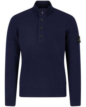 Stone Island Virgin Wool Jumper - Blue